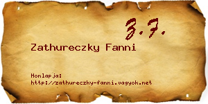 Zathureczky Fanni névjegykártya