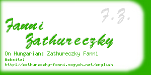 fanni zathureczky business card